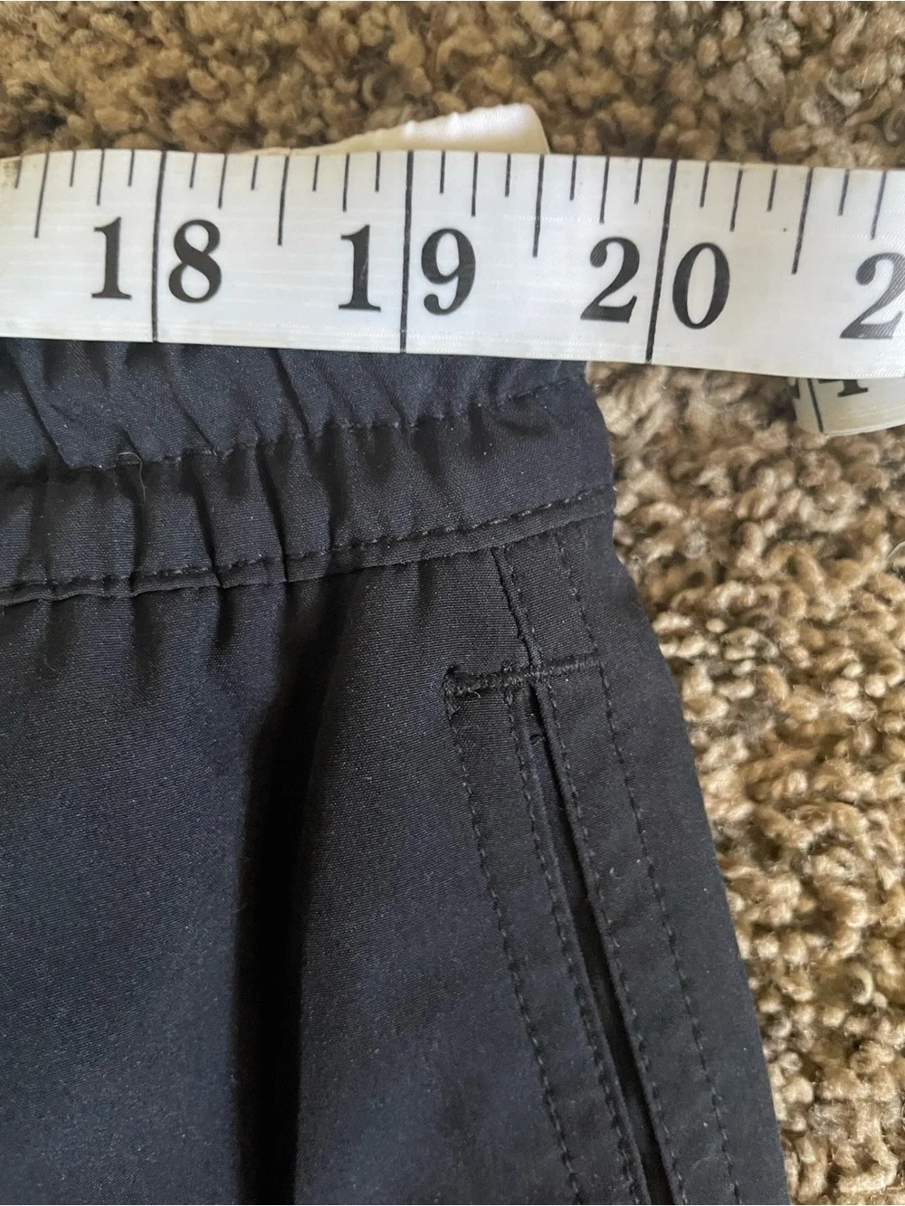chubbies Black Swim Trunks with White Waistband and Drawstring